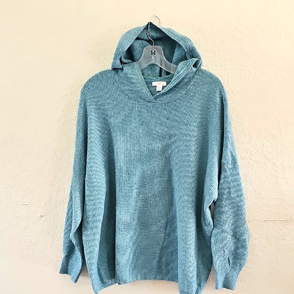 J.Jill Coton Blend Texture Hoodie.